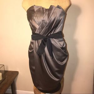 VERA WANG MINI COCKTAIL DRESS IN DARK CHARCOAL COLOR